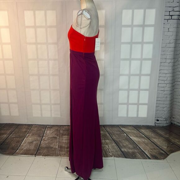 maniju NWT one shoulder asymmetrical colorblock maxi dress size S - Picture 8 of 12